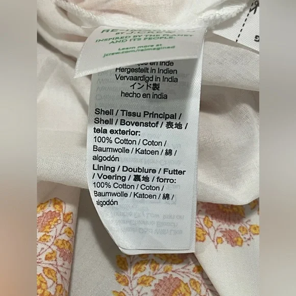 J. Crew White Orange Raspberry Pink Floral Pleated Fit & Flare Dress Size XXS - Picture 9 of 9